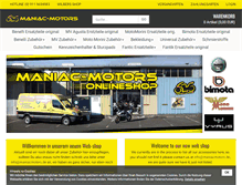 Tablet Screenshot of maniac-parts.de